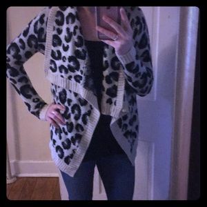 Cozy leopard print cardigan